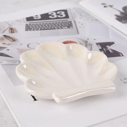 TIGERMILLION Shell Trinket Dish, Ceramic Ring Holder/Jewelry Tray, Cute Organizer Plate Vanity Decorations Accessories for Home Décor Bathroom Valentine's Christmas Birthday Mothers Day Gift for Women