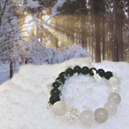 Handmade Jewelry: Crystal Bracelets for Women with Natural Gemstones - Boho Gifts by IMEL Studio (Forest Snowflake Harmony for healing and tranquility)