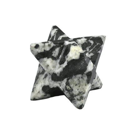 Amazing Gemstone Black & White Tourmaline - 0.75 Inches Metaphysical Merkaba Star for Meditation - Energetic Tetrahedron Crystal and Healing Stones for Spiritual Growth and Healing (15-20mm)