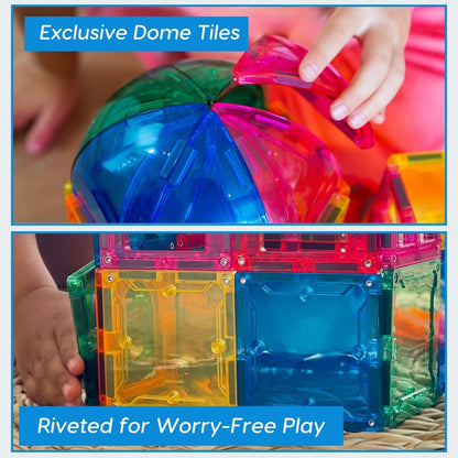 Imagimags Magnetic Building Tiles, 48 Piece Architectural Dome Set for Boys Girls Kids, Educational Creative Learning Activity Building Block Toddler Toys, Children Ages 3 Years +