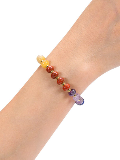 MANIFO 7 Chakra Crystals Bracelet Reiki Healing Crystal Gemstone Stretch Bracelets for Women Yoga Meditation