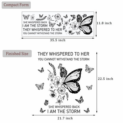 Inspirational Wall Art Positive Quotes Wall Decor Motivational Wall Decals Saying Quotes Wall Stickers Peel and Sticker Wall Decoration Flower Vine Butterfly Wall Sticker for Bedroom Living Room Home Office.