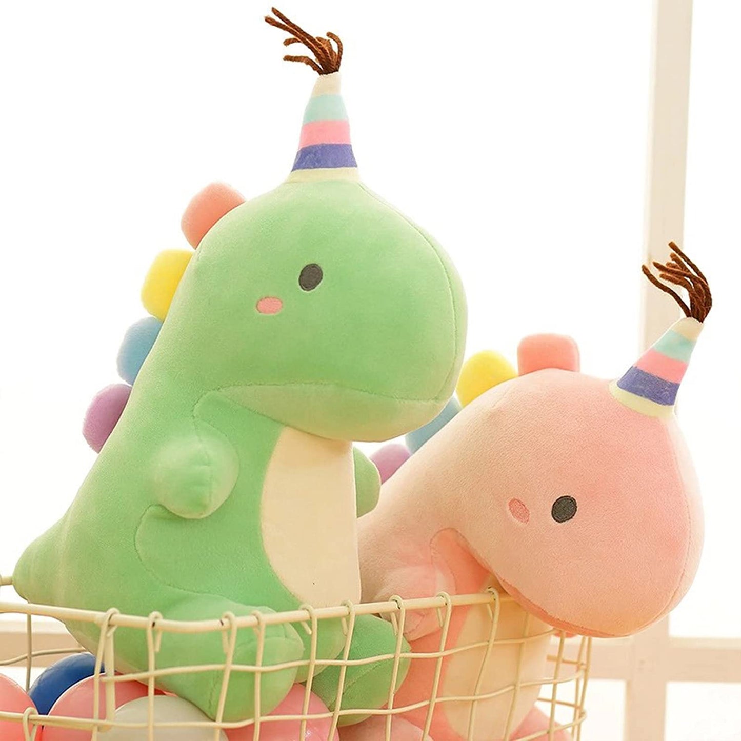 VHYHCY Stuffed Animal Plush Toys, Cute Dinosaur Toy, Soft Dino Plushies for Kids Plush Doll Gifts for Boys Girls (Green, 13.8 Inch)