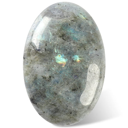 CASMON White Moonstone Oval Palm Stones, Pocket Worry Stone for Anxiety Stress Relief Therapy, Natural Polished Energy Stone Healing Crystal (1PC)