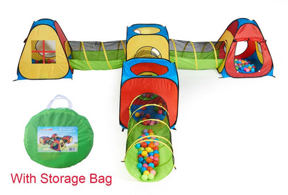 UTEX 8 in 1 Pop Up Children Play Tent House with 4 Tunnel, 4 Tents for Boys, Girls, Babies and Toddlers for Indoor and Outdoor Use