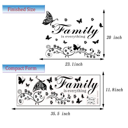 Family Wall Art Decal - Removable Wall Stickers Quotes 'Family is Everything' for Living Room, Bedroom, Dining Room, Kitchen