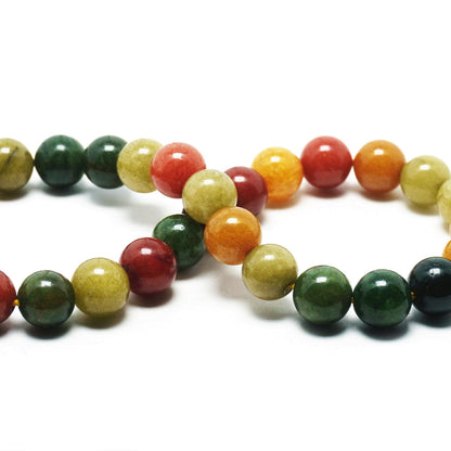 DIQIO Jade Stone Beads for Jewelry Making - 6mm Gemstone Round Loose Beads for Bracelets(58-60pcs, Alashan Stone Jade)