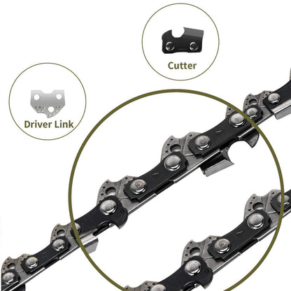 5 Pack 12 Inch Chainsaw Chain 3/8" LP Pitch .050'' Gauge 45 Drive Links fits Echo, Greenworks, Homelite, Craftsman, Remington, Poulan and more