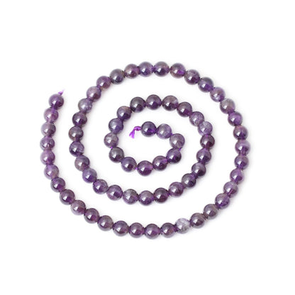 CHEAVIAN 60PCS 6mm Natural Amethyst Gemstone Round Loose Beads Crystal Energy Stone Healing Power for Jewelry Making 1 Strand 15"