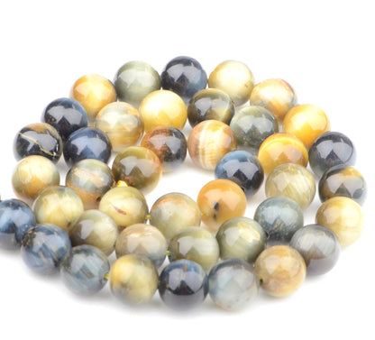 Bymitel 90 pcs Round Loose Stone Beads Gemstone Spacers for Charm DIY Jewelry Making 15.5" per Strand 4mm (Dream Tiger's Eye, 4mm)