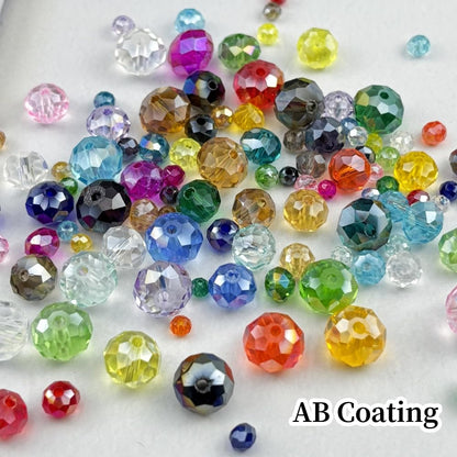 YHYPOCI 100pcs 8mm Crystal Glass Beads for Crafts Faceted Rondelle Glass Beads for Jewelry Making Crystal Spacer Beads for Necklaces Bracelets Earrings DIY Craft(Orange AB)