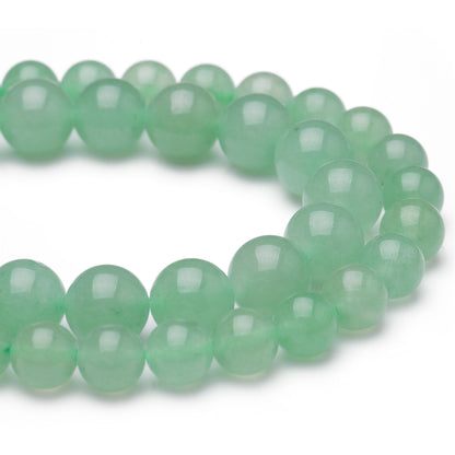 Chicager Natural Stone Beads for Jewelry Making,8mm Green Aventurine Polished Smooth Round Gemstone Beads for Bracelet Necklace 15 Inch