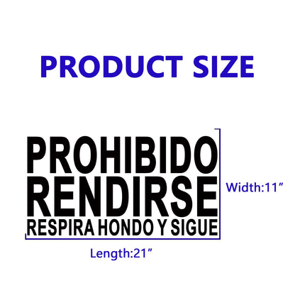 Motivational Quotes Wall Stickers for Gym: Office Inspirational Positive Wall Decals Vinyl Art for Classroom School Bedroom Living Room - Spanish Prohibido Rendirse 21" X 11"