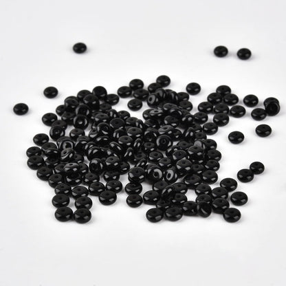 170pcs 4x2mm Natural Black Onyx Disk Rondelle Spacer Agate Stone Semi Precious Gemstone Loose Beads for Jewelry Making 15 Inch