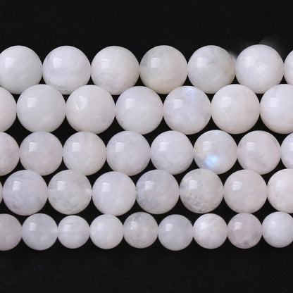 8mm 45pcs Natural Moonstone Stone Beads for Jewelry Making Energy Healing Power Stone Beads DIY Bracelet Necklace Accessories 15"