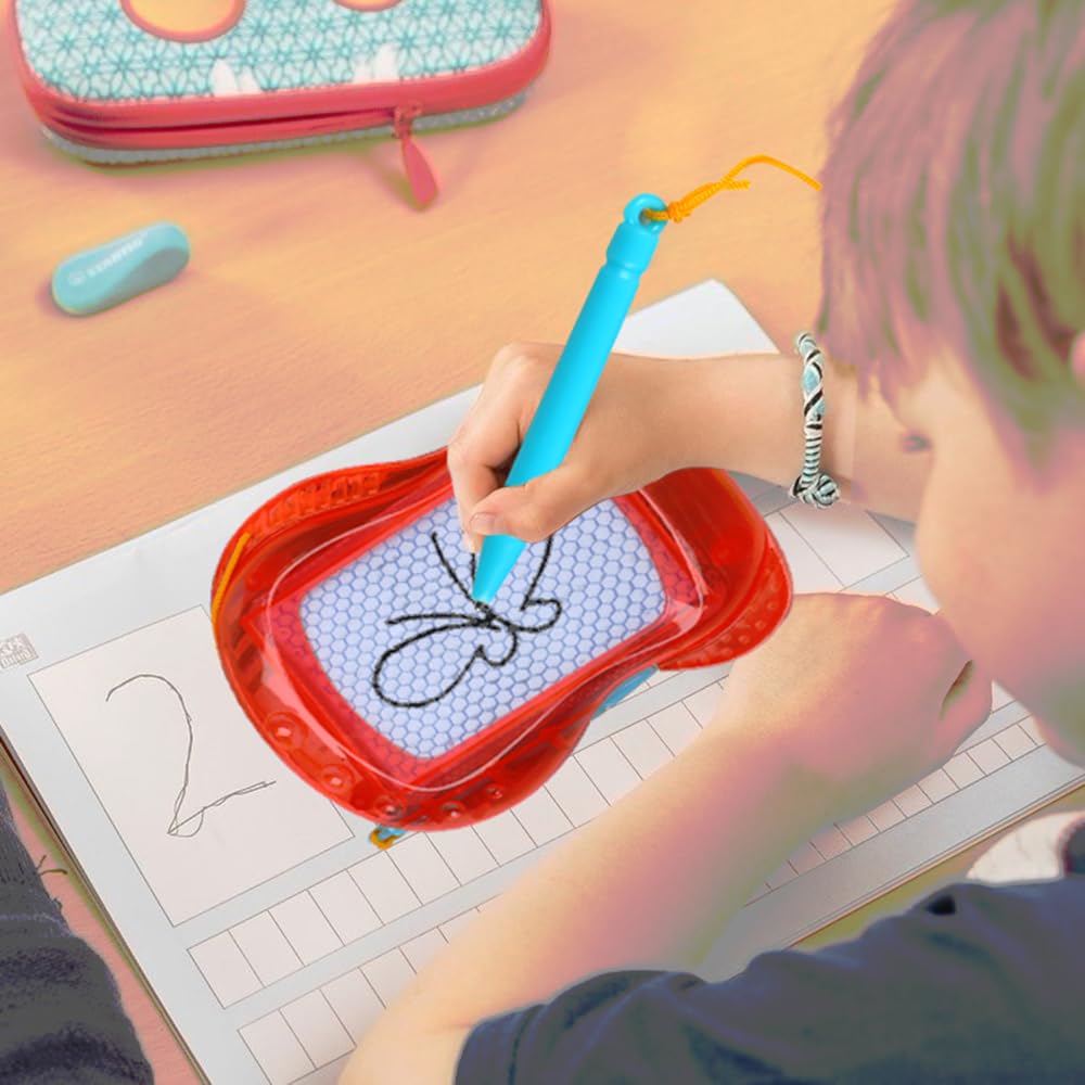 Plzoslly 24 Pack Mini Magnetic Drawing Board for Kids, Small Magnetic Doodle Board Set Backpack Keychain Clip Drawing Board, Erasable Sketch and Painting Pad for Party Favor, Boys and Girls(6 Colors)