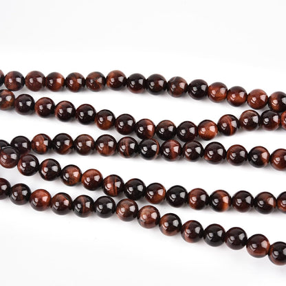 Genuine Red Tiger Eye Beads for Jewelry Making Gemstone Semi Precious Stone Round 6mm Strand 15"(60-62pcs)