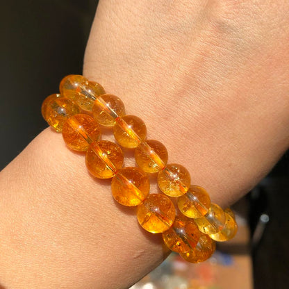 Yochus 45pcs Yellow Citrine Beads，8mm Healing Power Natural Stone Round Loose Beads for Jewelry Making Earring Necklace DIY Crafts