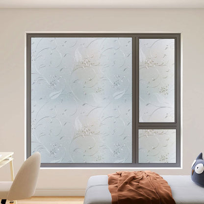 Frosted Privacy Glass Window Film, Vinyl Decorative Window Decals, Static Clings No-Glue Removable Window Film for Home Bathroom Living Room (35.4 x 78.7 inch)