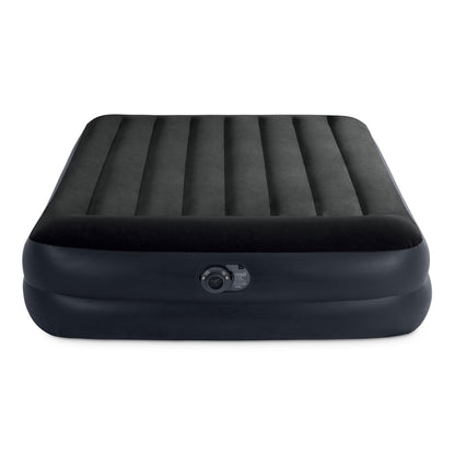 Intex Air Mattress, 64123ED Dura-Beam Plus Pillow Rest Fiber-Tech – Queen Size – Built-in Electric Pump – 16.5in Bed Height – 600lb Weight Capacity