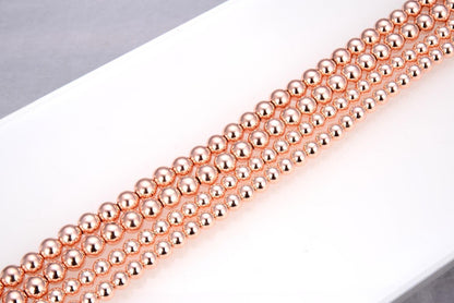 40pcs Adabele Grade A Natural Hematite Rose Gold Plated Healing Gemstone 10mm Round Loose Beads Gem Stone Spacer for DIY Craft Jewelry Making GFC-D10