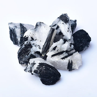 Erliway 1.25-2" Large Black Tourmaline Raw Crystals, Natural Rough Tourmaline Crystal, Healing Crystals Stones for Tumbling, Cabbing, Fountain Rocks, Decoration, Polishing Wire Wrapping Wicca & Reiki