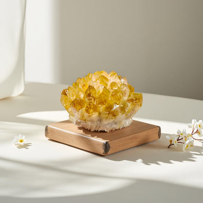 Citrine Crystal Cluster Large Quartz Crystal Formation- Large Yellow Crystal for Positive Energy Authentic Citrine Stone - Citrine Stone Crystal Clusters for Healing