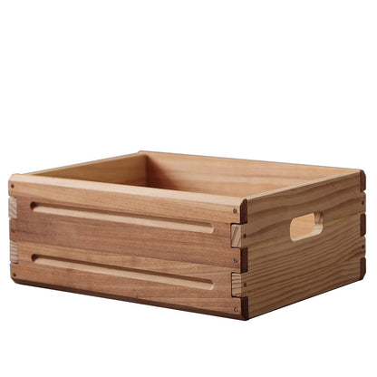 KLZLQ-XINCHEN 1 Pack Wooden Storage Bin of 16"x12"x6.25".Durable Open Solid Wood Box w/Handles.Farmhouse Container Shelf Baskets. Multipurpose Home Décor Organizer Crates for Display,Pantry,Book,CD