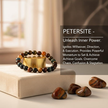 The Vida Handmade AAA+ Quality Crystal Stretch Elastic Bracelet - Nature Gemstone - Jewelry Gift - Holiday Gift - For Women & Men (Pietersite)