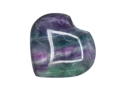 Amazing Gemstone Purple Fluorite Crystal Heart Palm Stone - Pocket Massage Worry Stone for Natural Body Chakra Balancing, Reiki Healing and Crystal Grid