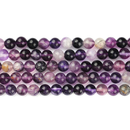 10mm Natural Purple Fluorite Gemstone Round Loose Beads Crystal Stone Bracelet Necklace Accessories Crafts for Jewelry Making DIY,1 Strand 15"