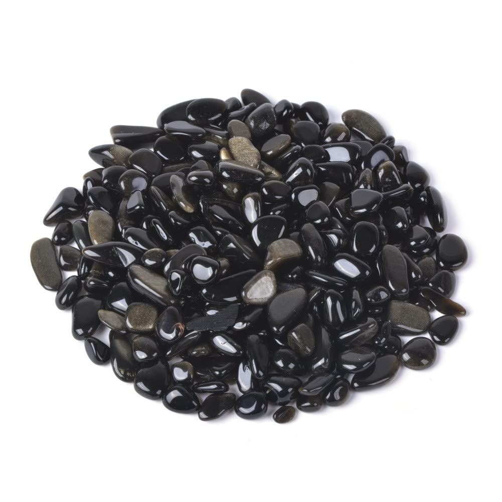 Natural Golden Obsidian Polished Chips Crushed Tumbled Stone Crystal Healing Embellishments 100 grams