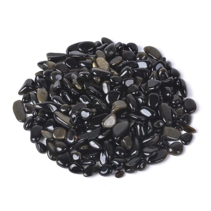 Natural Golden Obsidian Polished Chips Crushed Tumbled Stone Crystal Healing Embellishments 100 grams