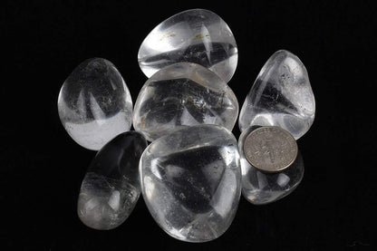 ZenQ 1/2 lb Tumbled Clear Quartz Stones for Wicca, Reiki, and Energy Crystal Healing, Natural Clear Quartz Crystal from Brazil