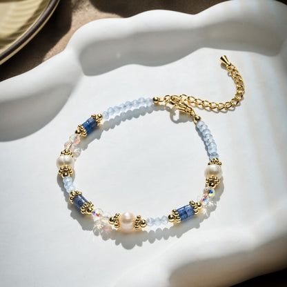 Bracelets for Women Dainty Gold Boho Beaded Bracelets Gifts for Women Mom Lover Friends Colorful Stone Pearl Jewelry Bracelet Trendy Fashion