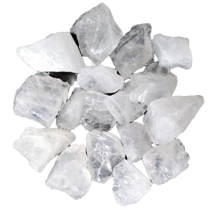 Clear Quartz Bulk Natural Healing Crystals Raw Rough Stones Sets for Cabbing Tumbling Cutting Lapidary Polishing Reiki Crytsal Healing Wire Wrapping Decoration Gemstone 0.45lb