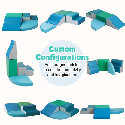 TODIBY 4-Pieces Climbing Toys for Toddlers: PU Leather - Soft Play Climbing for Toddlers - Foam Climbing Blocks for Crawling and Sliding Indoor Playground for Kids