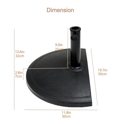 C-Hopetree 33 lb Half Round Heavy Duty Base Stand Weight for Outdoor Patio Market Umbrella, Black