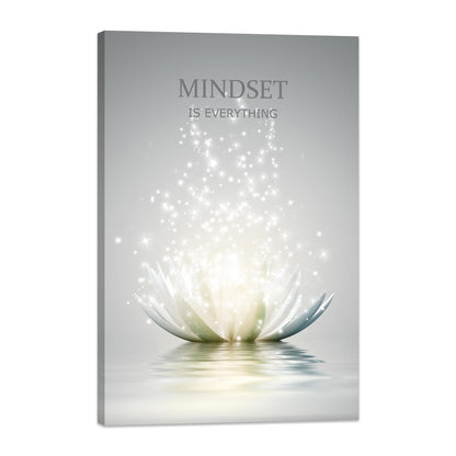Lotus Flower Wall Art Canvas Mindset Motivational Quotes Poster for Zen Office Wall Decor Spiritual Meditation Prints Artwork Framed (16 x 24inches)