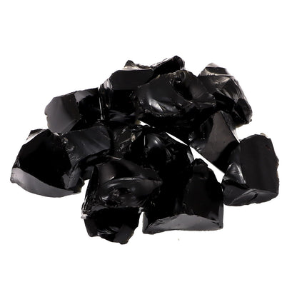 1Lb Black Obsidian Crystal Rocks Raw Stones for Tumbling, Black Obsidian Crystals Bulk Rough Gemstone for Jewelry Making, Healing, Meditation, Sculpture