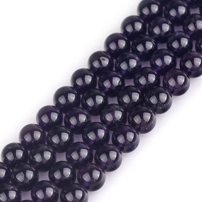 GEM-Inside Natural 8mm Amethyst Gemstone Loose Beads Round Crystal Energy Stone Power for Jewelry Making 15"