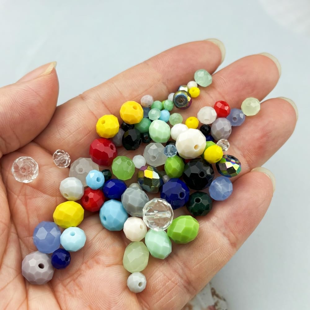 Pinhoollgo 60pcs 10mm Crystal Glass Beads Faceted Rondelle Glass Spacer Beads for Bracelets Necklace Pendants Earrings Key Chains Jewelry Making(Transparent)