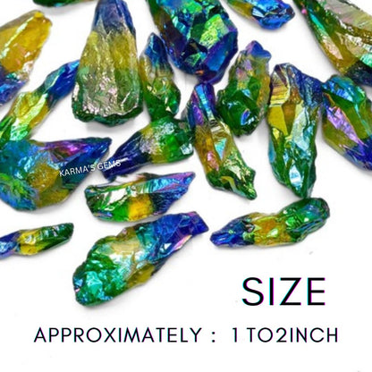 Crystals, Rocks, Jade, Crystals and Healing Stones, Witchcraft Supplies, Healing Crystals, Stones, Healing Stones, Rock Collection, Agate, Raw Stones (Green-Yellow-Tanzine Aura Quartz, 2 Pcs)