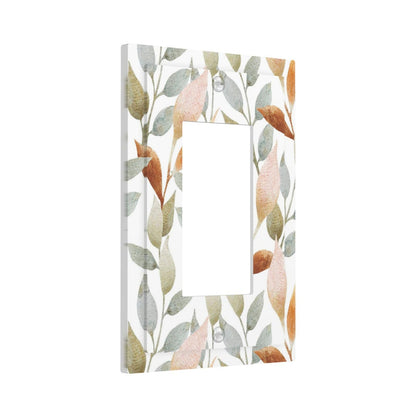 Bohemian Abstract Leaves 1 Gang Wall Plate Decorative Single Rocker Light Switch Cover Decora Switchplate Electrical GFCI Outlet Covers Faceplate 5 X 3 Inch