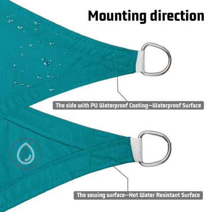 LOVE STORY Waterproof 10' x 10' x 14' Triangle Turquoise Blue Sun Shade Sail Cannoy UV Resistant for Outdoor Patio Garden Backyard (We Make Custom Size)