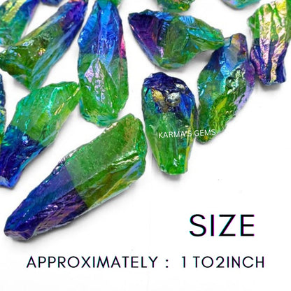 Crystals, Rocks, Jade, Crystals and Healing Stones, Witchcraft Supplies, Healing Crystals, Stones, Healing Stones, Rock Collection, Agate, Raw Stones (Light Green - Purple Aura Quartz, 2 Pcs)