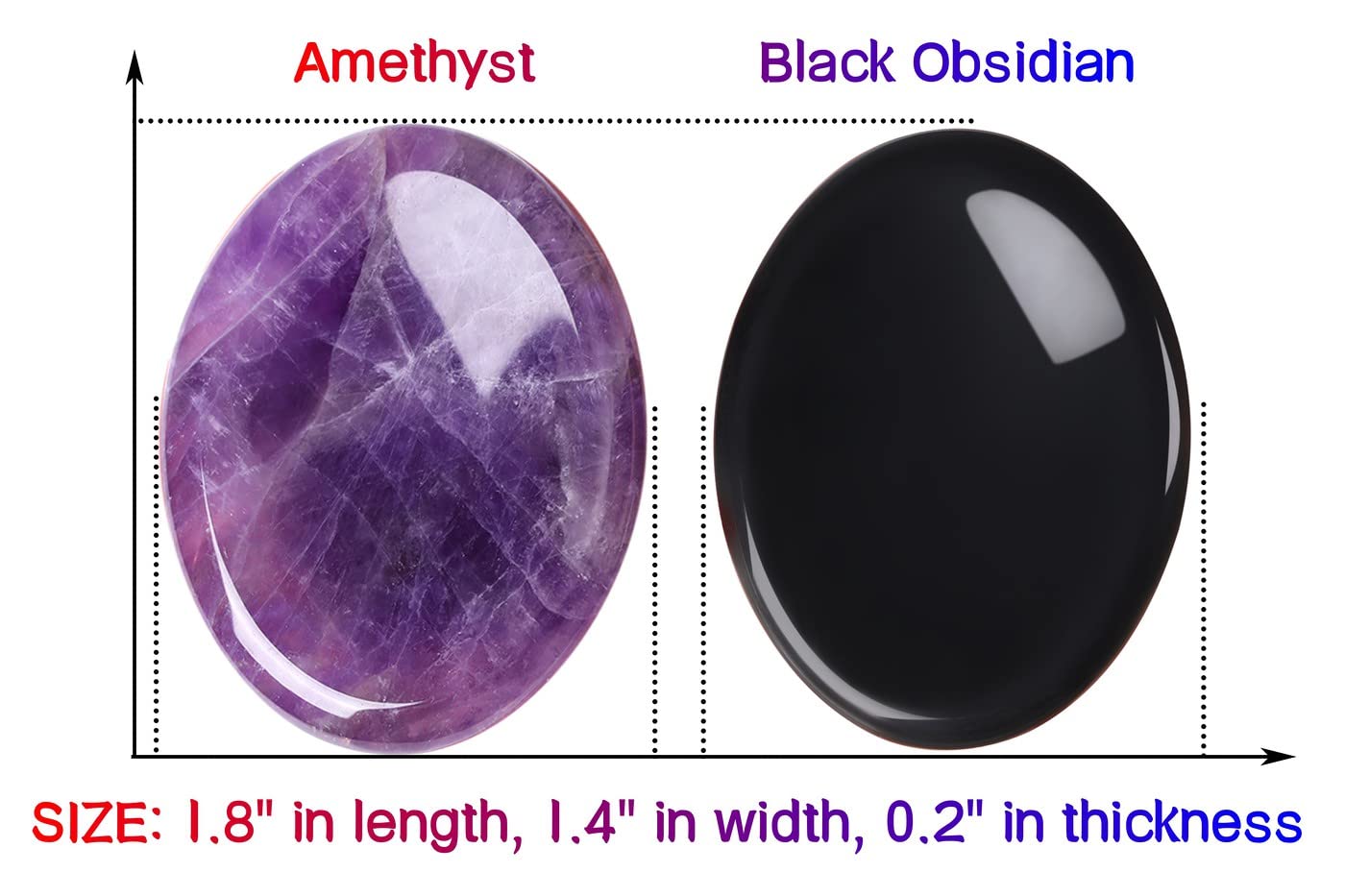 QINJIEJIE 5PCS Worry Stone for Anxiety Crystals Thumb Stones Pocket Gemstones Meditation Accessories Oval Shaped Crystal Natural Reiki Relax Therapy Palm Stone Relief Sets Spiritual Gifts for Kids