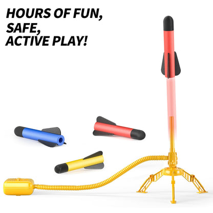 TEMI Rocket Launcher for Kids, 12 Foam Rockets and Launcher Pad, Launch up to 100+ft, Kids Outdoor Toys, Birthday Gift Toys for Kids Boys Girls Age 3 4 5 6 + Years Old