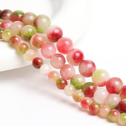 NITOPUPU 10mm 37pcs Watermelon Tourmaline Natural Stone Beads for Jewelry Making Supplies, Round Crystal Beads for Bracelets Necklace DIY Crafts