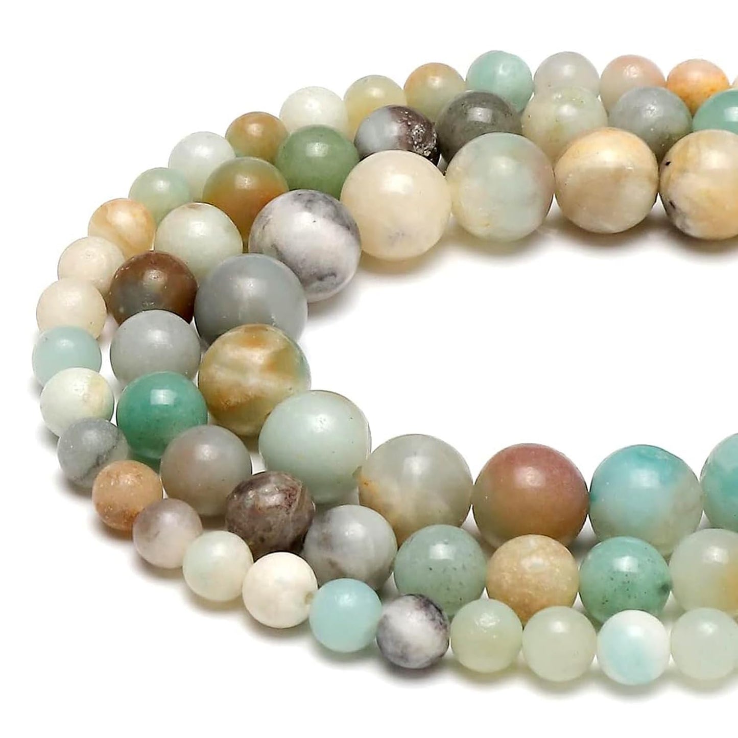 10mm Round Amazonite Stone Loose Beads for Jewelry Making Natural Gemstone Semi Precious 15 Inch(36-38pcs/Strand)